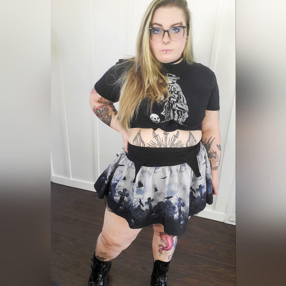 Thorn And Fable Graveyard Garter Mini Skirt XL